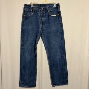 Levi’s 501 100% Cotton Denim Jeans Button Fly Straight Fit Tag 35x33